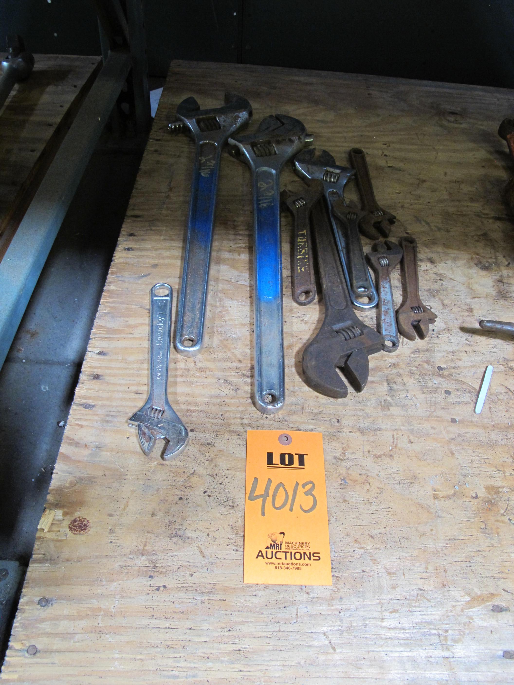 MISC. CRESCENT WRENCHES. LARGE TO SMALL SIZES. LOADING & HANDLING FEE $5-4013